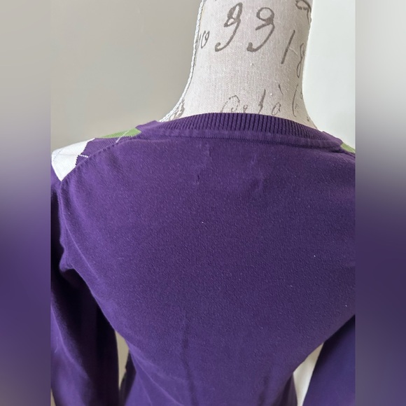 Tommy Hilfiger Purple Sweater with Argyle Design - Picture 7 of 7